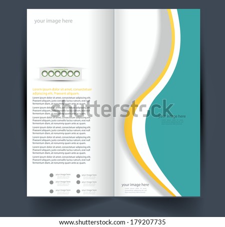 Brochure Design Template Wave Curves Stock Vector 311634416 - Shutterstock