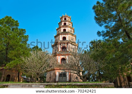 Thien Mu Pagoda, Hue, Vietnam. Unesco World Heritage Site.