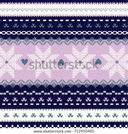 Woman Ornamental Pattern Knitting Embroidery Stock Vector 76405783 ...