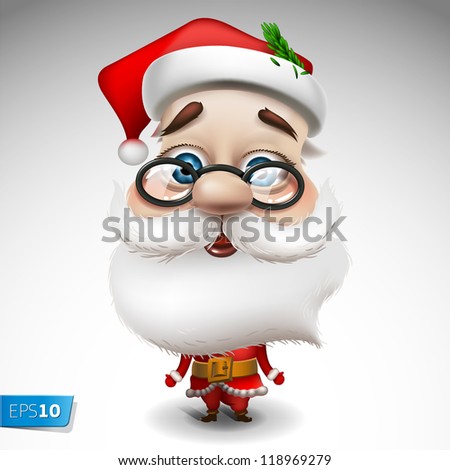 Santa Claus on white background, vector Eps 10 illustration