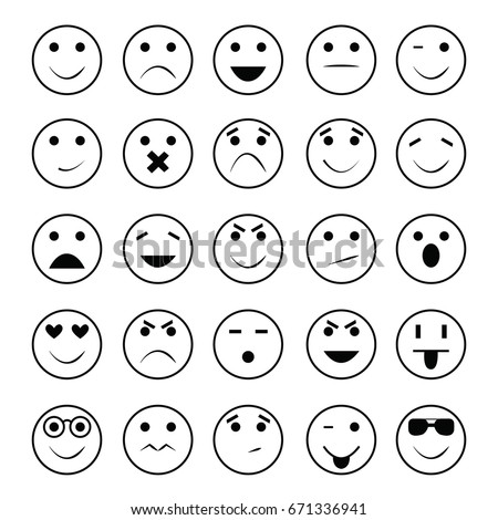 Set Smiley Icons Different Emotions Stock Vector 161757554 - Shutterstock