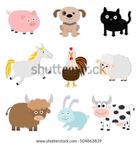 Animals Farm Stock Vector 107088824 - Shutterstock