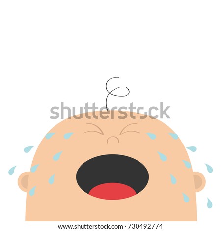 Baby Crying Tears Kid Face Looking Stock Vector 730492774 - Shutterstock