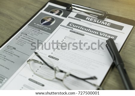 preparation of curriculum vitae