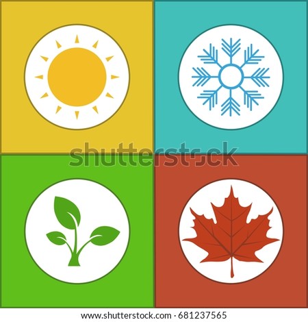 Four Seasons Separate Items Vector Stock Vector 1238470 - Shutterstock