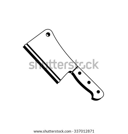 Cleaver Knife On White Background Vector Stock Vector 482049916 ...