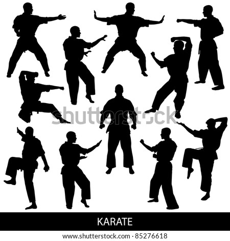 Karate silhouettes