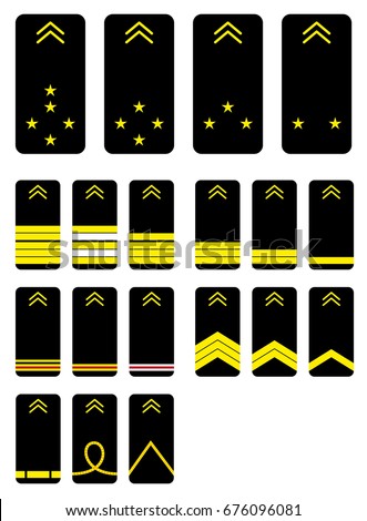 French Grades Stripes Military Ranks Insignia Stock Vector 676096081 ...