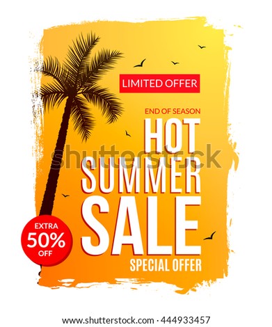 summer hot sale discount template poster stock vector 444933457 deal flyer