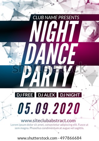Night Dance Party Design Template In Polygonal Style Club Event DJ Music Night Dance Party Design Template In Polygonal Style Club Event DJ Music