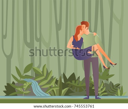 https://thumb7.shutterstock.com/display_pic_with_logo/180253100/745553761/stock-vector-young-happy-couple-on-a-date-in-jungle-forest-or-park-man-carrying-woman-in-his-arms-vector-745553761.jpg