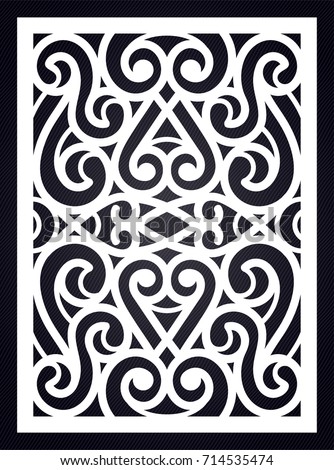 ornamental swirl template cutting exterior silhouette stock vector