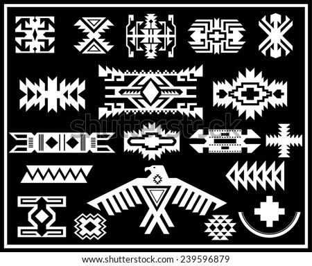 Aztec Native Navajo Design Elements Vector Stock Vector 168214685 ...