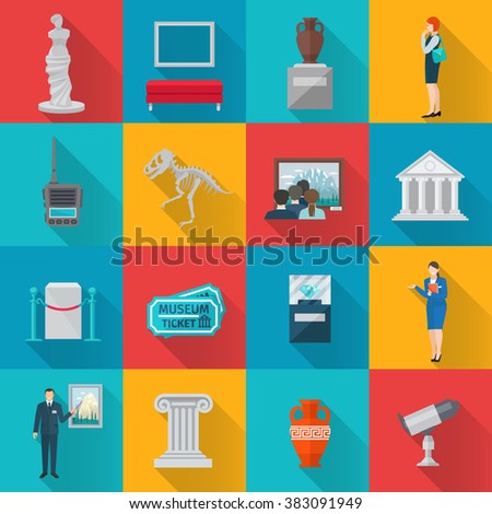 Museum Black Icons Set Fine Art Stock Vector 340248605 - Shutterstock