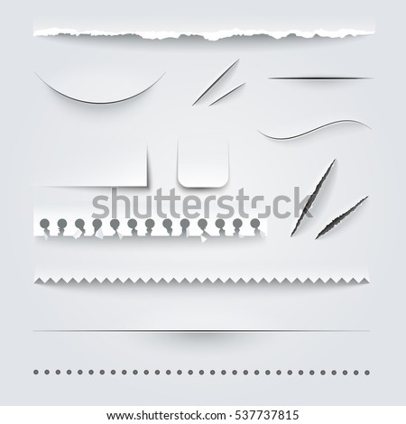 perforated jagged paper torn ripped cut texture edges shadows realistic samples vector shutterstock illustration