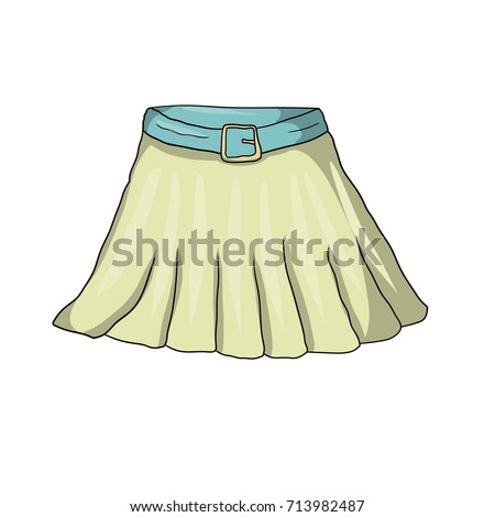 Cartoon Skirt Yellow Stock Vector 713982487 - Shutterstock