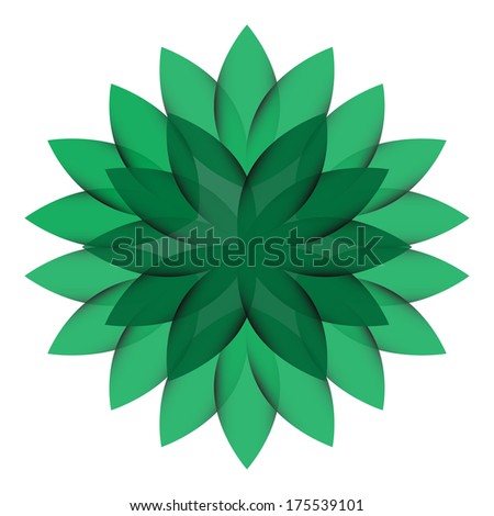 Abstract Green Watercolor Flower On White Stock Vector 294739160 ...