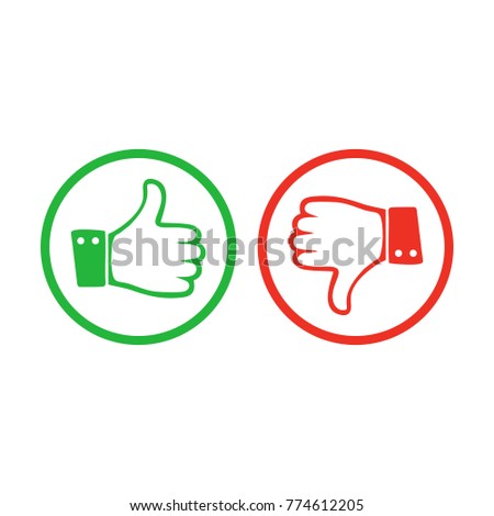 Thumb Up Down Button Vector Isolated Stock Vector 721236667 - Shutterstock