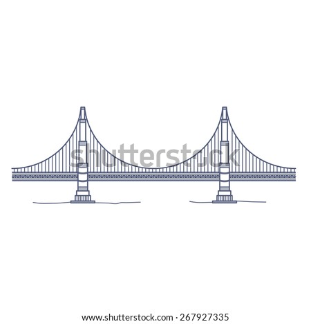 Bay Bridge Stock Vector 145469194 - Shutterstock