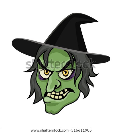 Vector Cartoon Graphic Depicting Witchs Face Stock Vector 1869814