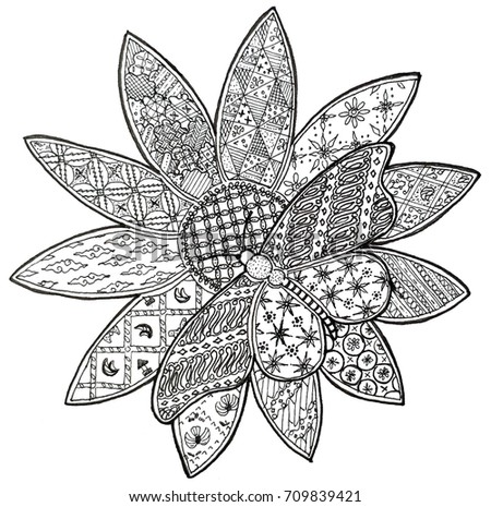 Doodle Batik Flower And Butterfly