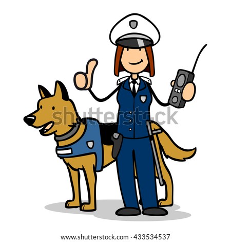 Female Cartoon Police Officer Dog Canine Stock Illustration 433534537 ...