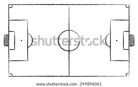 Football Lawn Soccer Field Sport Drawing Stock Vector 299896061 