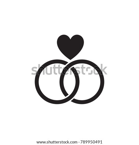  Wedding  Rings  Heart  Icon Valentines Day Stock Illustration 