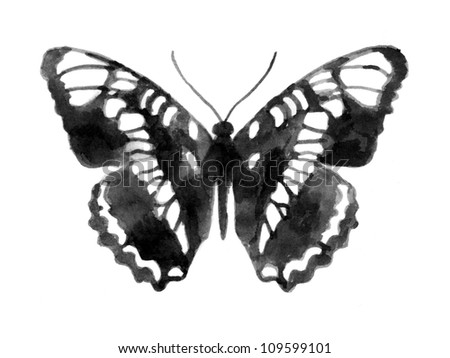 Watercolor Butterfly Hand Painted Stock Illustration 109600772 ...