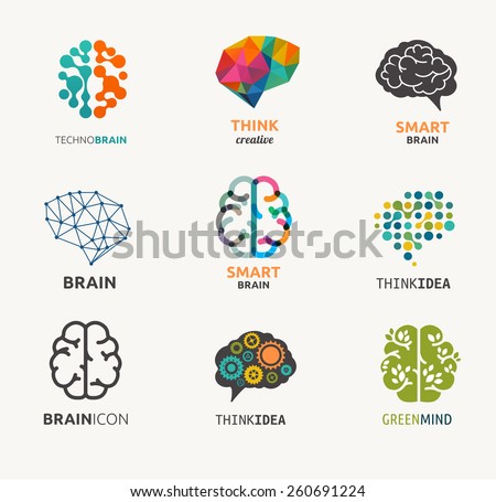 Collection Brain Creation Idea Icons Elements Stock Vector 260691224 ...