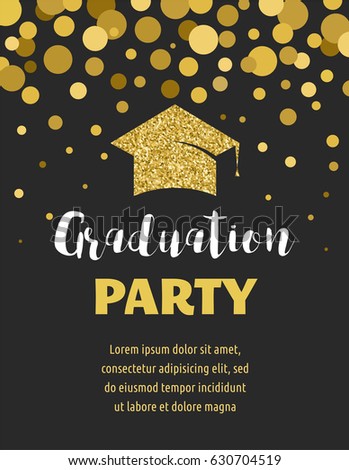 graduation class 2017 party invitations posters stock vektor