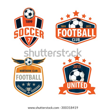 Football League Logo Labels Emblems Design Stock Vector 424235485 ...