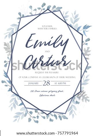 wedding vector greenery Wedding Save Invitation Stock Date Vector Card Invite