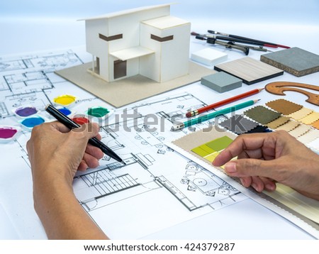 Interior Designers At Work top view architect interior designer working stock photo 424379287 Interior Designers At Work top view architect interior designer working stock photo 424379287