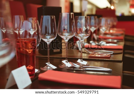 Dinner Table Background empty glasses set napkin fine dining stock photo 184734305 Dinner Table Background empty glasses set napkin fine dining stock photo 184734305