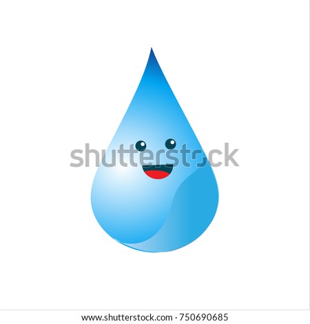 Water Drop Character Isolated On White Stock Vector 125347814 ...