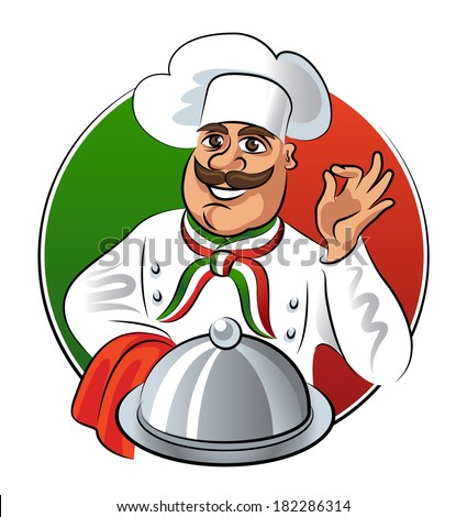 Italian Cook Showing Okay Sign Silver Stock Vector 182286314 - Shutterstock