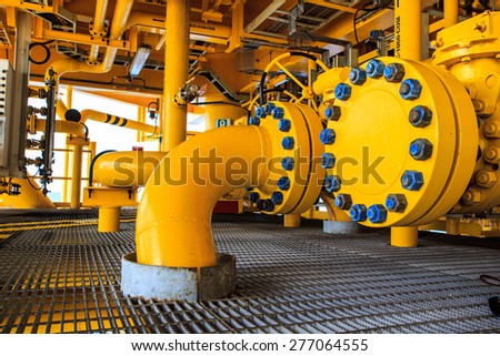 Offshore Industry oil and gas production petroleum pipeline.
