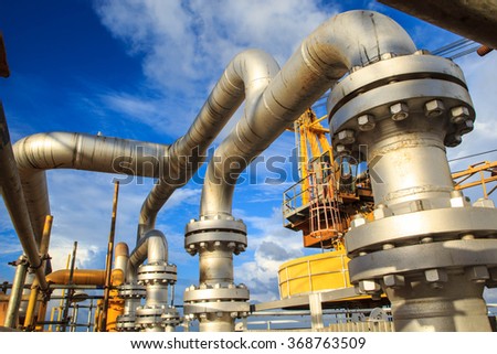 Offshore Industry oil and gas production petroleum pipeline.