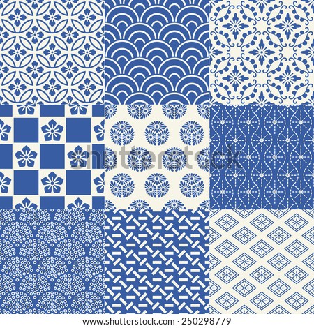 seamless japanese traditional mesh pattern