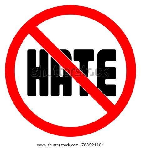 No Hate Sign Vector Illustration Stock Vector 783591184 - Shutterstock