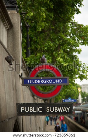 LONDON-UK, JUNE 8, 2017: One of Britains most identifiable symbols is the London roundel, since first incarnation in 1908 become a globally recognized commercial transport logo and a cultural icon