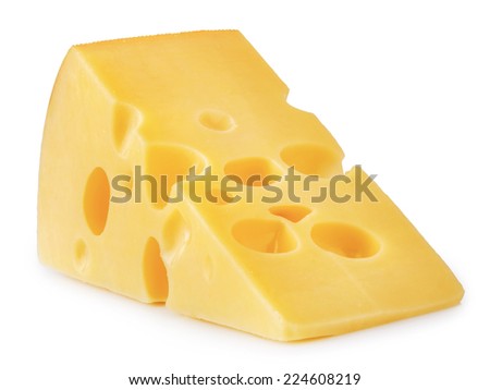 piece of cheese isolated