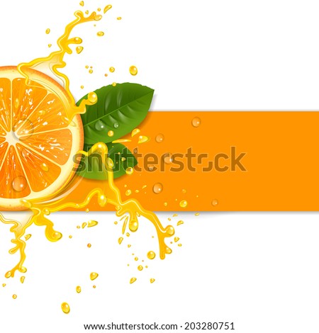 fresh orange background with splashes
