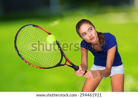Happy Teenage Girl Sport Outfits Tennis Stock Photo 