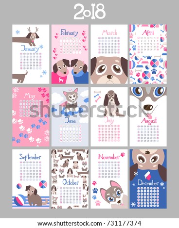 cute calendar template 2018