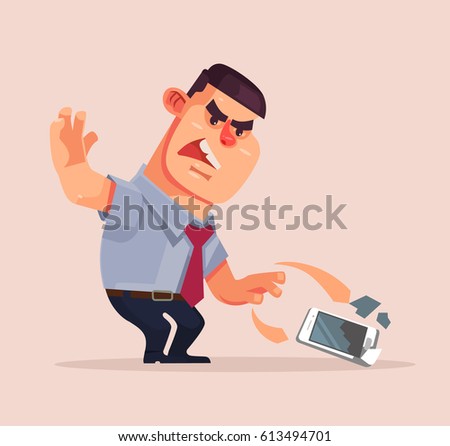 Sad Unhappy Tired Smart Phone Character Stock Vector 653938123 ...