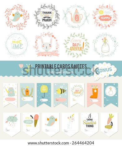 Romantic And Love Cards Notes Stickers Labels Tags With Spring Illustrations Romantic And Love Cards Notes Stickers Labels Tags With Spring Illustrations