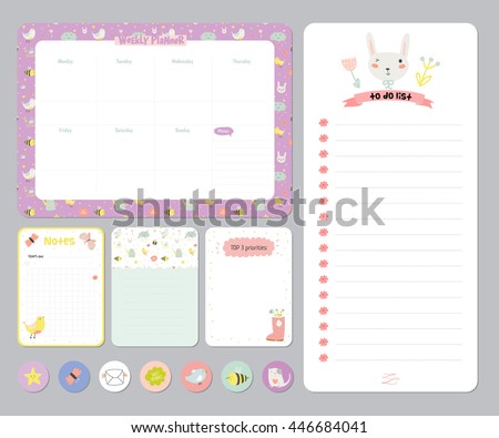 weekly calendar with notes