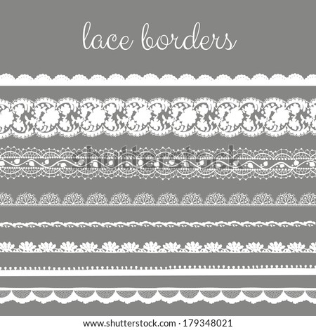 Set Horizontal Lace Borders Stock Vector 116208706 - Shutterstock